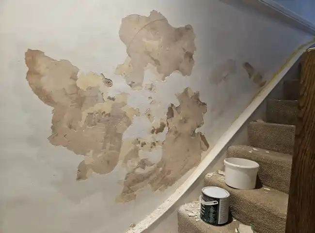 Wall Repair and Replaster - Before